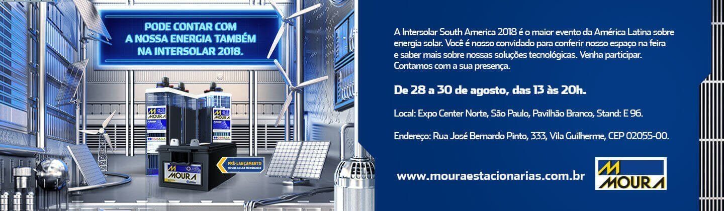 Baterias Moura participa da Intersolar 2018