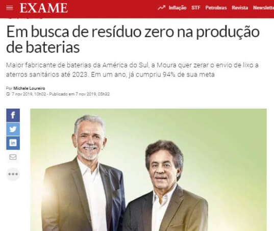 Moura é a mais sustentável no setor automotivo pelo Guia Exame